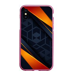 Чехол iPhone XS Max матовый BLACK ORANGE, цвет: 3D-малиновый