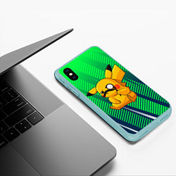 Чехол iPhone XS Max матовый Детектив Пикачу, цвет: 3D-мятный — фото 2