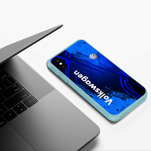 Чехол iPhone XS Max матовый Volkswagen / 3D-Мятный – фото 3