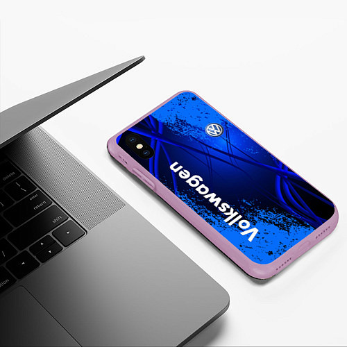 Чехол iPhone XS Max матовый Volkswagen / 3D-Сиреневый – фото 3