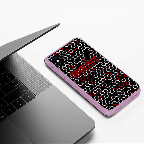 Чехол iPhone XS Max матовый RUST / 3D-Сиреневый – фото 3