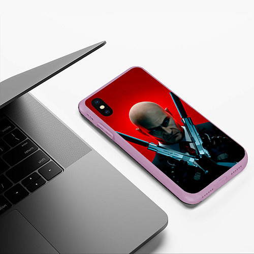 Чехол iPhone XS Max матовый Agent here / 3D-Сиреневый – фото 3