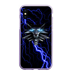 Чехол iPhone XS Max матовый THE WITCHER МОЛНИЯ BLUE, цвет: 3D-светло-сиреневый