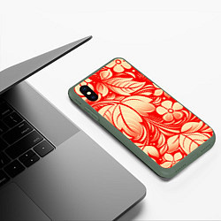 Чехол iPhone XS Max матовый НАЦИОНАЛЬНЫЙ УЗОР, цвет: 3D-темно-зеленый — фото 2