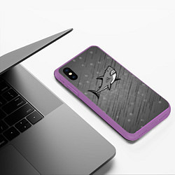 Чехол iPhone XS Max матовый Акула, цвет: 3D-фиолетовый — фото 2