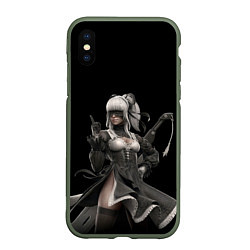 Чехол iPhone XS Max матовый Nier: Automata, цвет: 3D-темно-зеленый