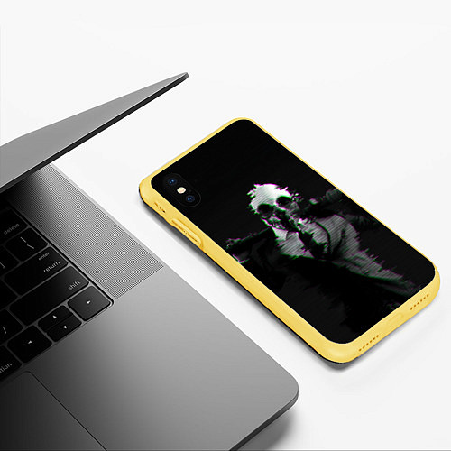 Чехол iPhone XS Max матовый Wolf / 3D-Желтый – фото 3