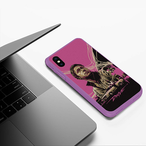 Чехол iPhone XS Max матовый Drive / 3D-Фиолетовый – фото 3