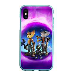 Чехол iPhone XS Max матовый Ratchet & Clank 2 Rift Apart, цвет: 3D-мятный