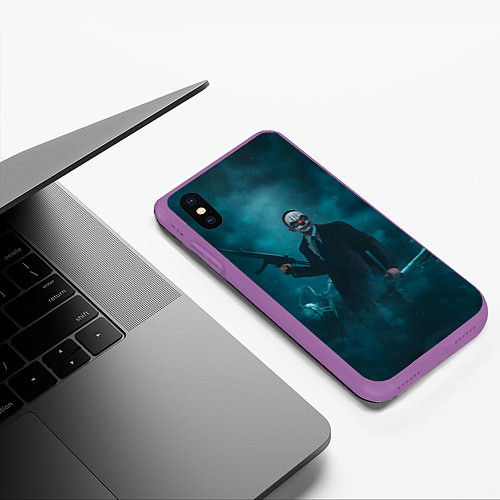 Чехол iPhone XS Max матовый Chains / 3D-Фиолетовый – фото 3