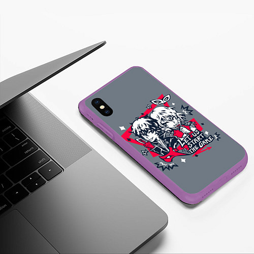Чехол iPhone XS Max матовый Начнём игру / 3D-Фиолетовый – фото 3