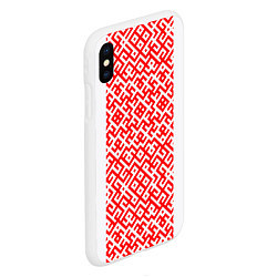 Чехол iPhone XS Max матовый Славянские узоры, цвет: 3D-белый — фото 2