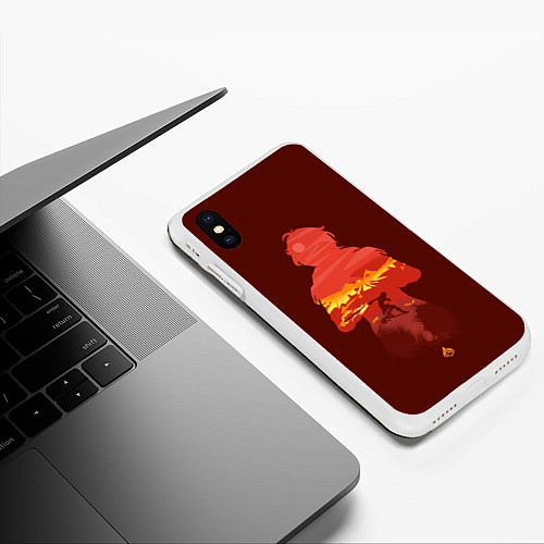 Чехол iPhone XS Max матовый Genshin Impact Diluc / 3D-Белый – фото 3