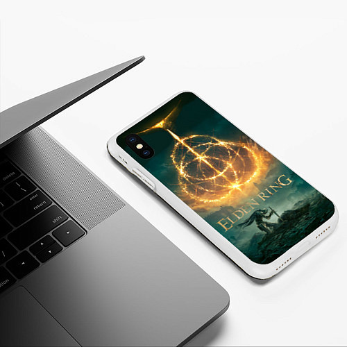 Чехол iPhone XS Max матовый Elden Ring key art / 3D-Белый – фото 3