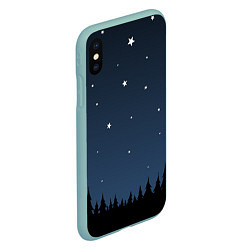 Чехол iPhone XS Max матовый Ночное небо, цвет: 3D-мятный — фото 2