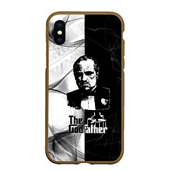 Чехол iPhone XS Max матовый Крёстный отец The Godfather, цвет: 3D-коричневый