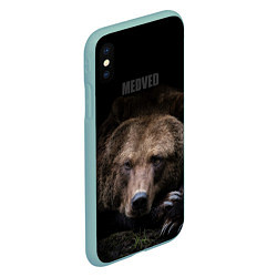 Чехол iPhone XS Max матовый Русский MEDVED, цвет: 3D-мятный — фото 2