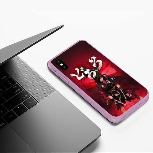 Чехол iPhone XS Max матовый Dororo red / 3D-Сиреневый – фото 3