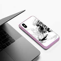 Чехол iPhone XS Max матовый Всадник и чёрт, цвет: 3D-сиреневый — фото 2
