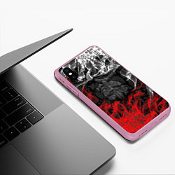 Чехол iPhone XS Max матовый Викинги, цвет: 3D-розовый — фото 2