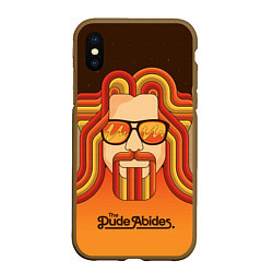 Чехол iPhone XS Max матовый The Dude Abides, цвет: 3D-коричневый