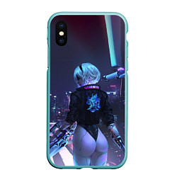 Чехол iPhone XS Max матовый Nier X Cyberpunk, цвет: 3D-мятный