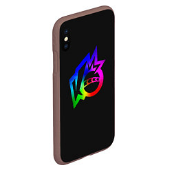 Чехол iPhone XS Max матовый Knockout city Rainbow logo, цвет: 3D-коричневый — фото 2