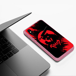 Чехол iPhone XS Max матовый BERSERK red краска, цвет: 3D-малиновый — фото 2