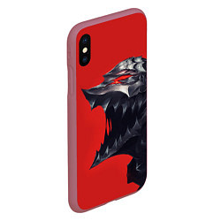 Чехол iPhone XS Max матовый BERSERK маска аниме, цвет: 3D-малиновый — фото 2