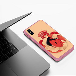 Чехол iPhone XS Max матовый Любовь, смерть и роботы Good hunting, цвет: 3D-малиновый — фото 2