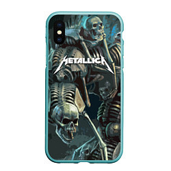 Чехол iPhone XS Max матовый Metallica Metal Skull, цвет: 3D-мятный