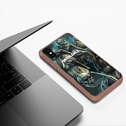 Чехол iPhone XS Max матовый Metallica Metal Skull, цвет: 3D-коричневый — фото 2