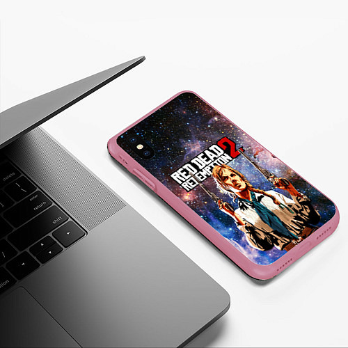 Чехол iPhone XS Max матовый Девушка дикого запада RDR / 3D-Малиновый – фото 3