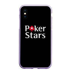 Чехол iPhone XS Max матовый Poker Stars, цвет: 3D-светло-сиреневый