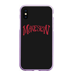 Чехол iPhone XS Max матовый Maneskin Inscription, цвет: 3D-сиреневый