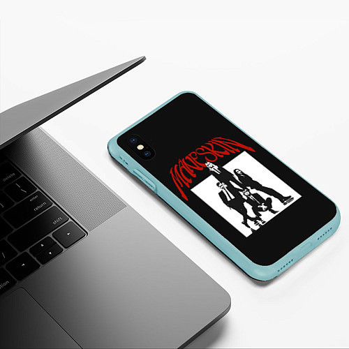 Чехол iPhone XS Max матовый Maneskin Rock Band / 3D-Мятный – фото 3