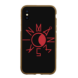 Чехол iPhone XS Max матовый Maneskin Logo, цвет: 3D-коричневый