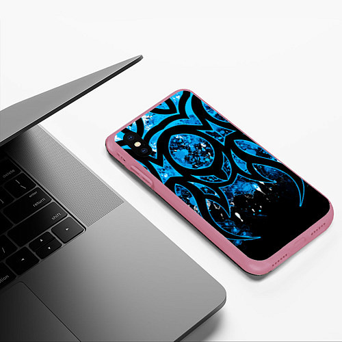 Чехол iPhone XS Max матовый Абстракция / 3D-Малиновый – фото 3