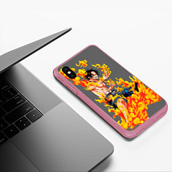 Чехол iPhone XS Max матовый Портгас Д Эйс из One Piece, цвет: 3D-малиновый — фото 2