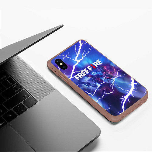 Чехол iPhone XS Max матовый FREEFIRE КОРОЛЕВСКАЯ БИТВА Z / 3D-Коричневый – фото 3