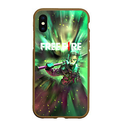 Чехол iPhone XS Max матовый FREEFIRE Battlegrounds Z, цвет: 3D-коричневый