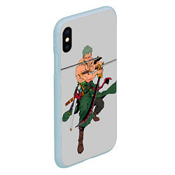 Чехол iPhone XS Max матовый Арт Ророноа Зоро, One Piece, цвет: 3D-голубой — фото 2