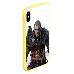 Чехол iPhone XS Max матовый Assassin?s Creed Вальгалла, цвет: 3D-желтый — фото 2