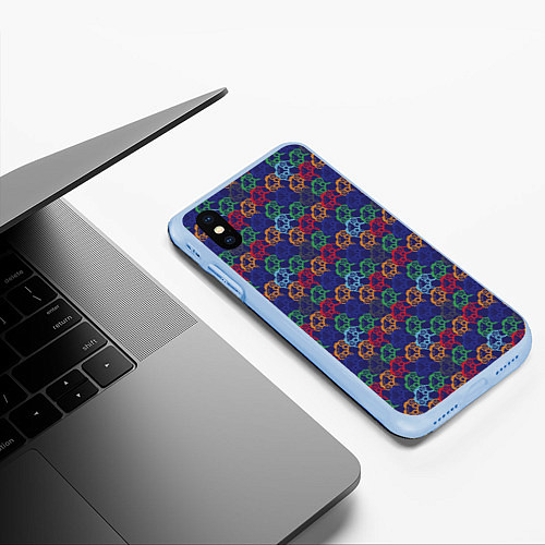 Чехол iPhone XS Max матовый Gamer / 3D-Голубой – фото 3