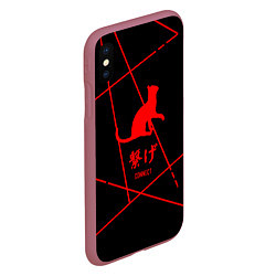 Чехол iPhone XS Max матовый Старшая Некома кот Haikyuu!!, цвет: 3D-малиновый — фото 2