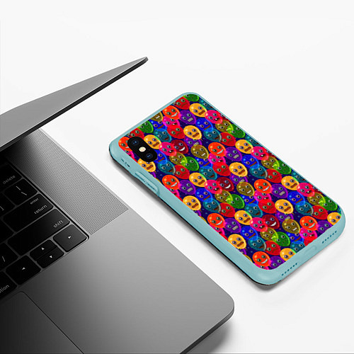 Чехол iPhone XS Max матовый Воздушные Шарики / 3D-Мятный – фото 3