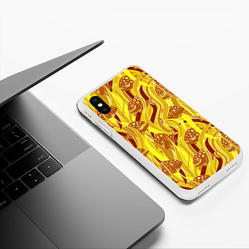 Чехол iPhone XS Max матовый Солнечные пираньи / 3D-Белый – фото 3