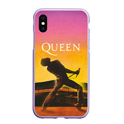 Чехол iPhone XS Max матовый Queen Freddie Mercury Z, цвет: 3D-светло-сиреневый