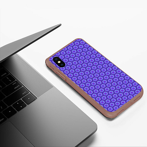 Чехол iPhone XS Max матовый Geometric Background / 3D-Коричневый – фото 3