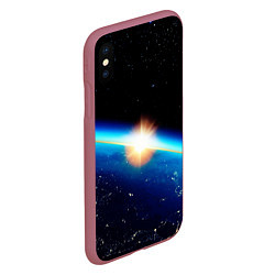 Чехол iPhone XS Max матовый КОСМИЧЕСКИЙ РАССВЕТ 3D, цвет: 3D-малиновый — фото 2